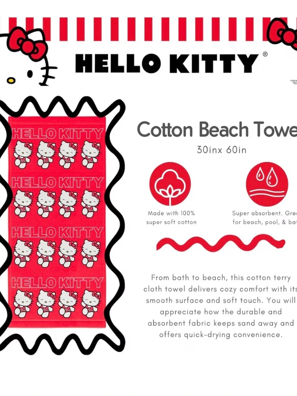 Hello Kitty Beach Towel